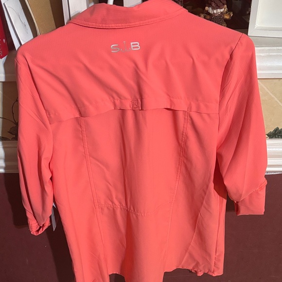 Vibrant Coral Kids Button Down Shirt - Picture 5 of 8